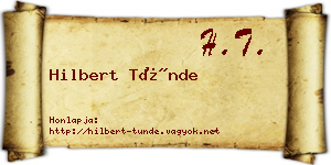 Hilbert Tünde névjegykártya